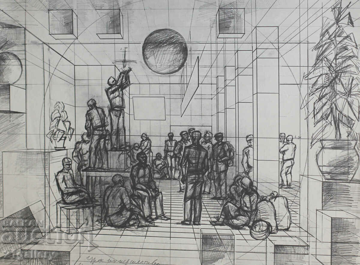 Prof. Petar Chuhovski (1922-1995) Lithography with price 200.00 BGN | € 102.26 Prof. Petar Chuhovski (1922-1995) Lithography with price 200.00 BGN | € 102.26