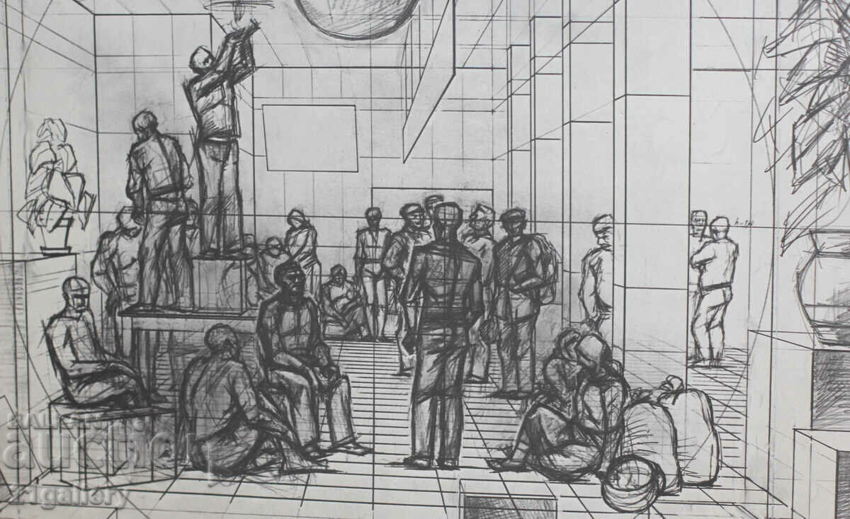 Delivery of Prof. Petar Chuhovski (1922-1995) Lithography Delivery of Prof. Petar Chuhovski (1922-1995) Lithography