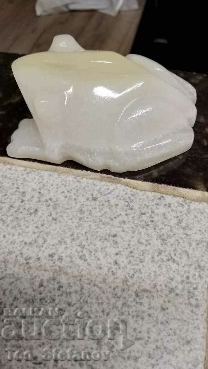 Frog made of natural stone - marble onyx