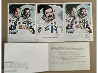 Cards with Autographs from Cosmonauts Rukavishnikov and G. Ivanov