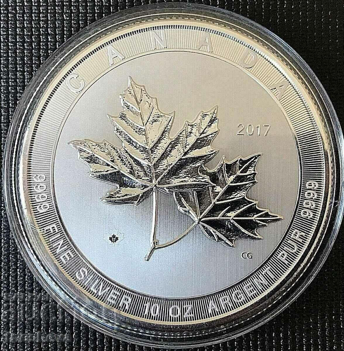 10 OZ SILVER 2017 CANADIAN MAPLE LEAF- UNC