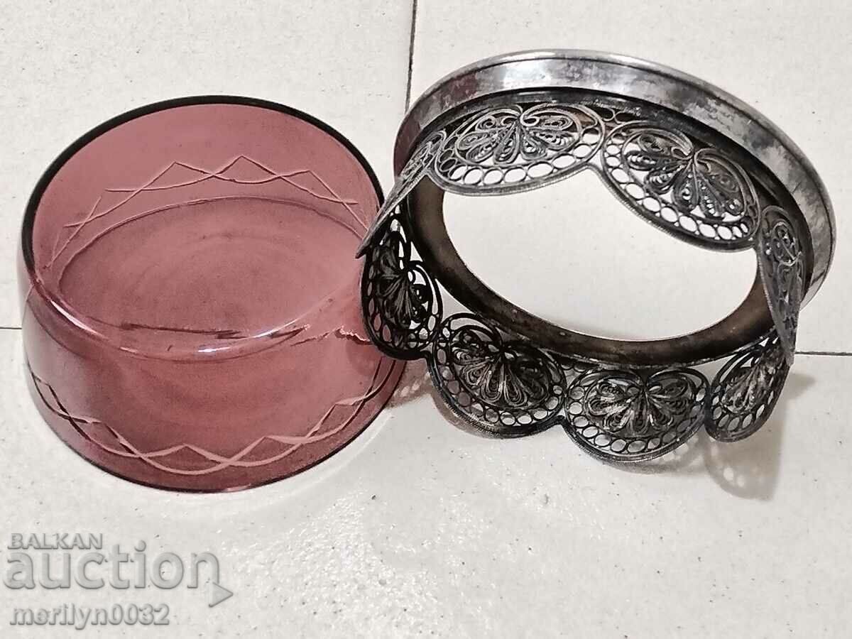 Auction Old glass candy box, USSR luxury dish Auction Old glass candy box, USSR luxury dish