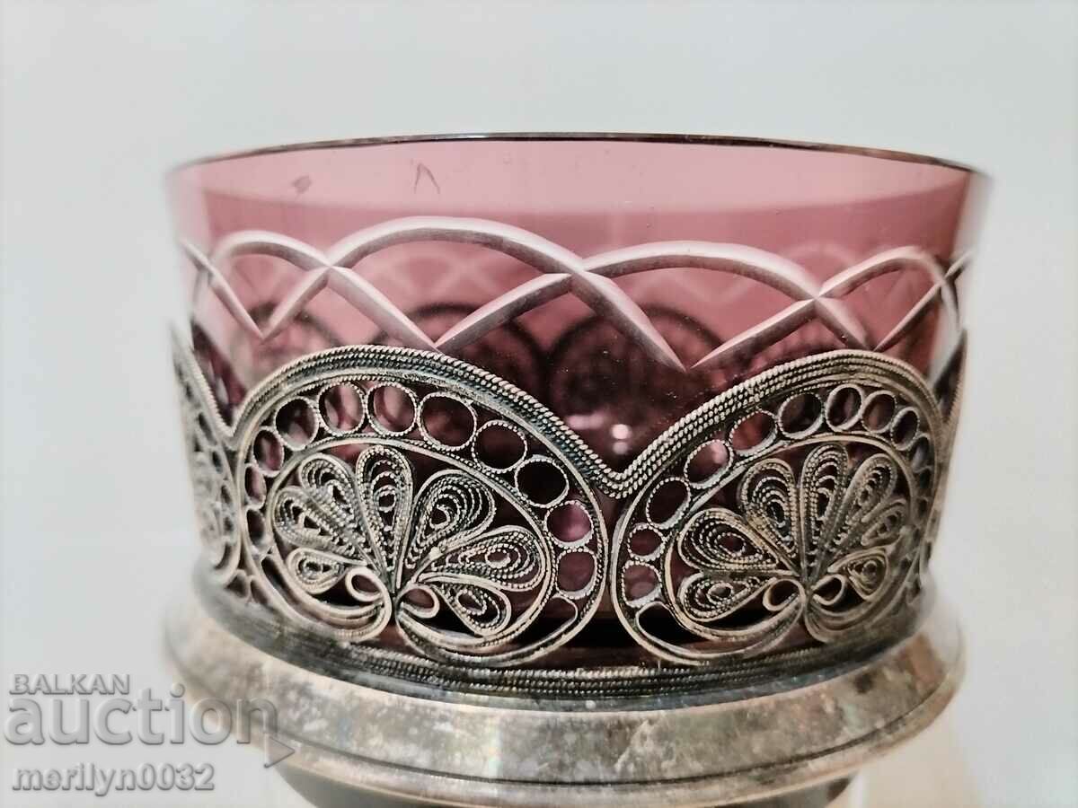 Old glass candy box, USSR luxury dish - 6 Old glass candy box, USSR luxury dish - 6