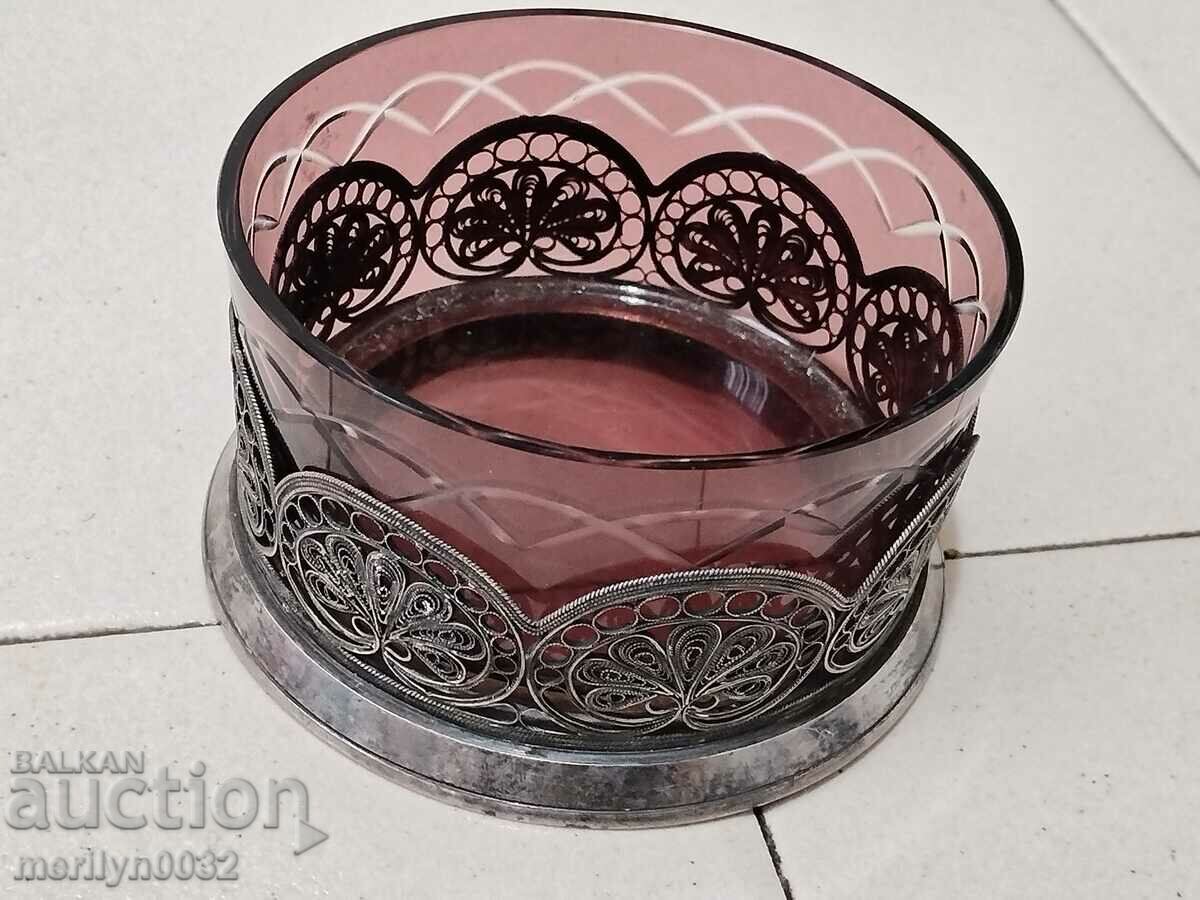 Old glass candy box, USSR luxury dish - 7 Old glass candy box, USSR luxury dish - 7