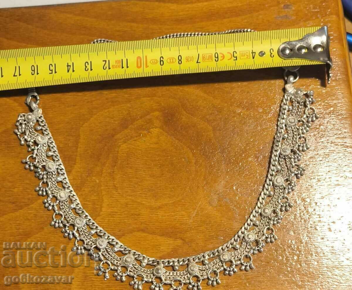 Auction  Old silver plated necklace! Jewelry! For folk costume!