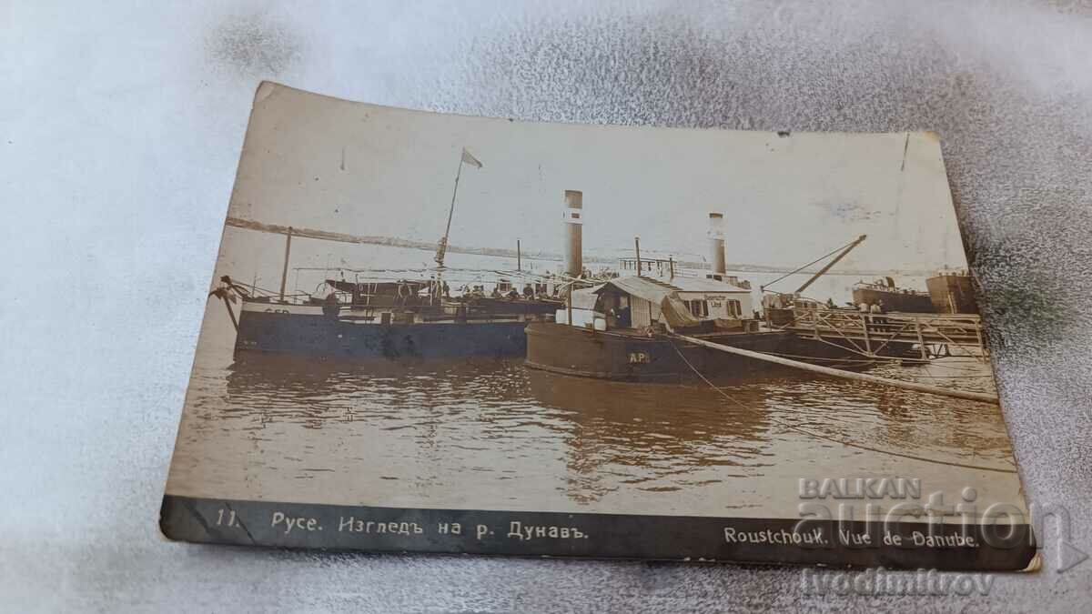 Postcard Ruse View of the Danube River 1927