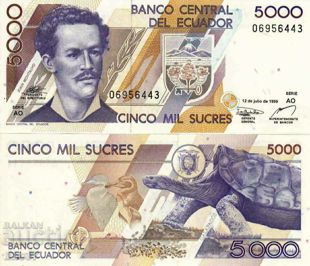 tino37- ECUADOR - 5000 SUCRES - 1999 - UNC