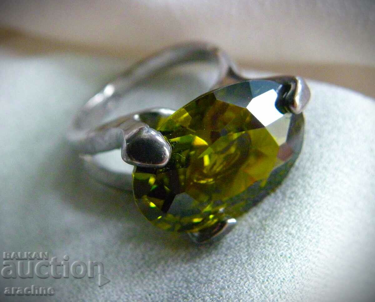 Silver ring with a large tourmaline - 5 Silver ring with a large tourmaline - 5