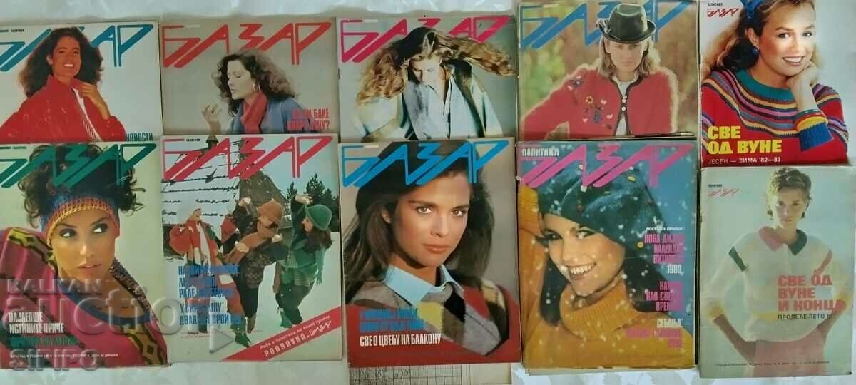 Magazines "BAZAAR" from 1980 to 1983. with tapestry designs