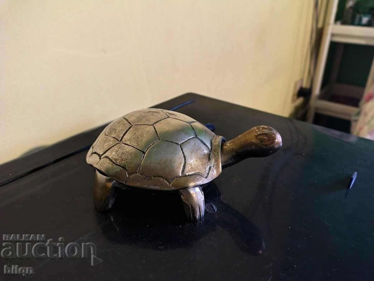 Great Old Bronze Tortoise Jewelry Ashtray