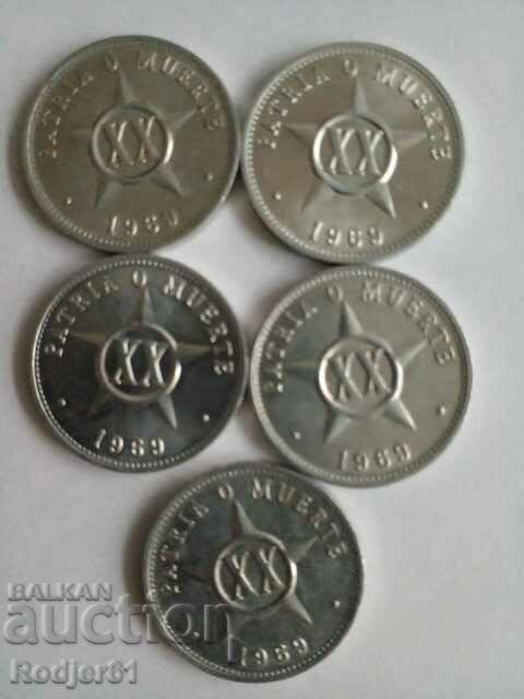 1969 20 centavos Cuba 5 buc cu preț € 3.00 | 5.87 BGN 1969 20 centavos Cuba 5 buc cu preț € 3.00 | 5.87 BGN