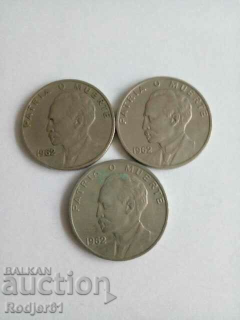 Auction  1962 20 centavos Cuba 3 pcs