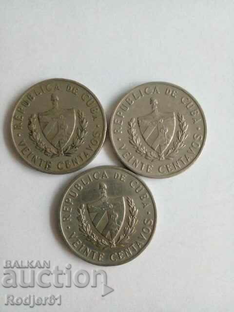 1962 20 centavos Cuba 3 pcs - 5