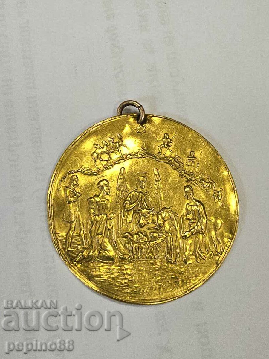 Rare Gold Medallion 24K Nativity