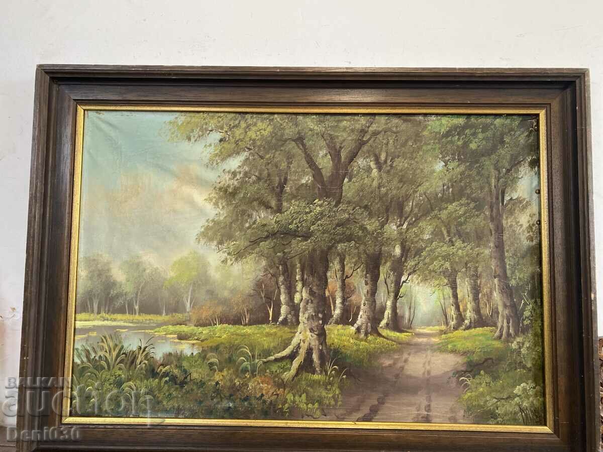 Beautiful old original oil on canvas painting