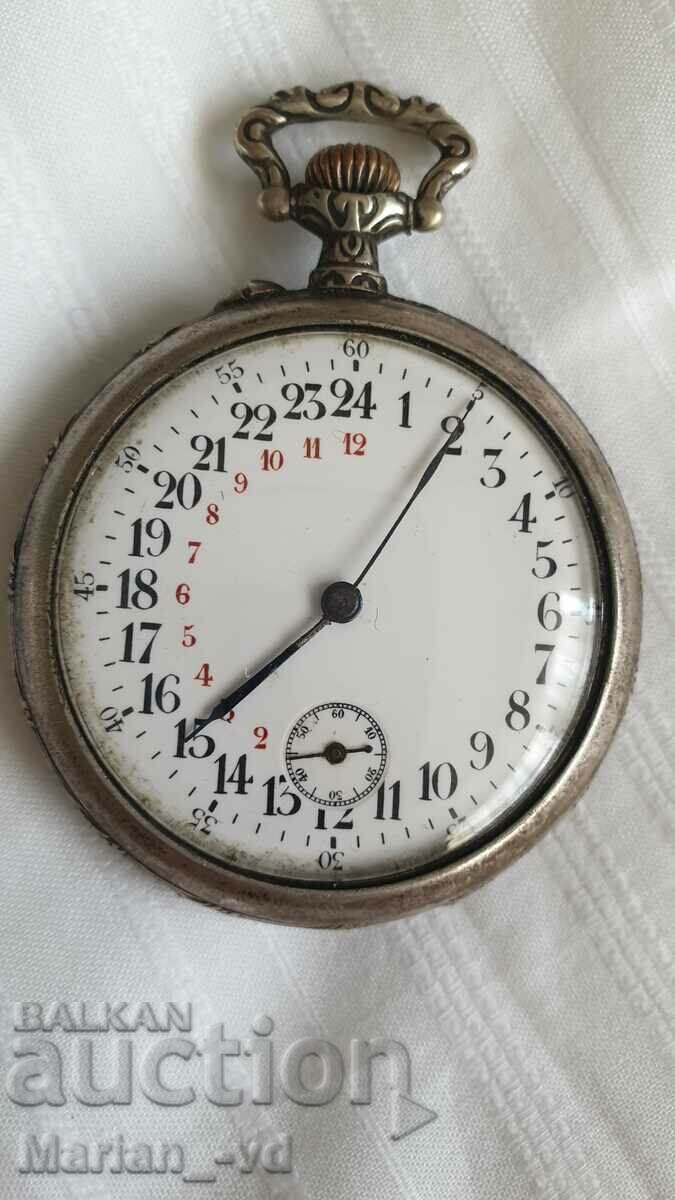 Ελβετικό μοναδικό ρολόι τσέπης με καντράν 24 ωρών με τιμή 1000.00 BGN | € 511.29 Ελβετικό μοναδικό ρολόι τσέπης με καντράν 24 ωρών με τιμή 1000.00 BGN | € 511.29