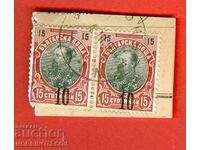 FERDINAND - 2 x 10 / 15 Cents BLACK - THORN 4 III 1904