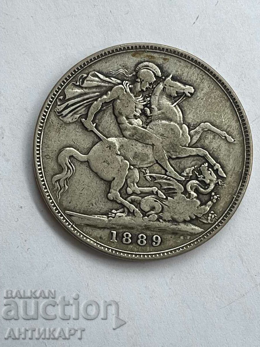 #1 Moneda de argint Anglia 1 coroană argint 1889