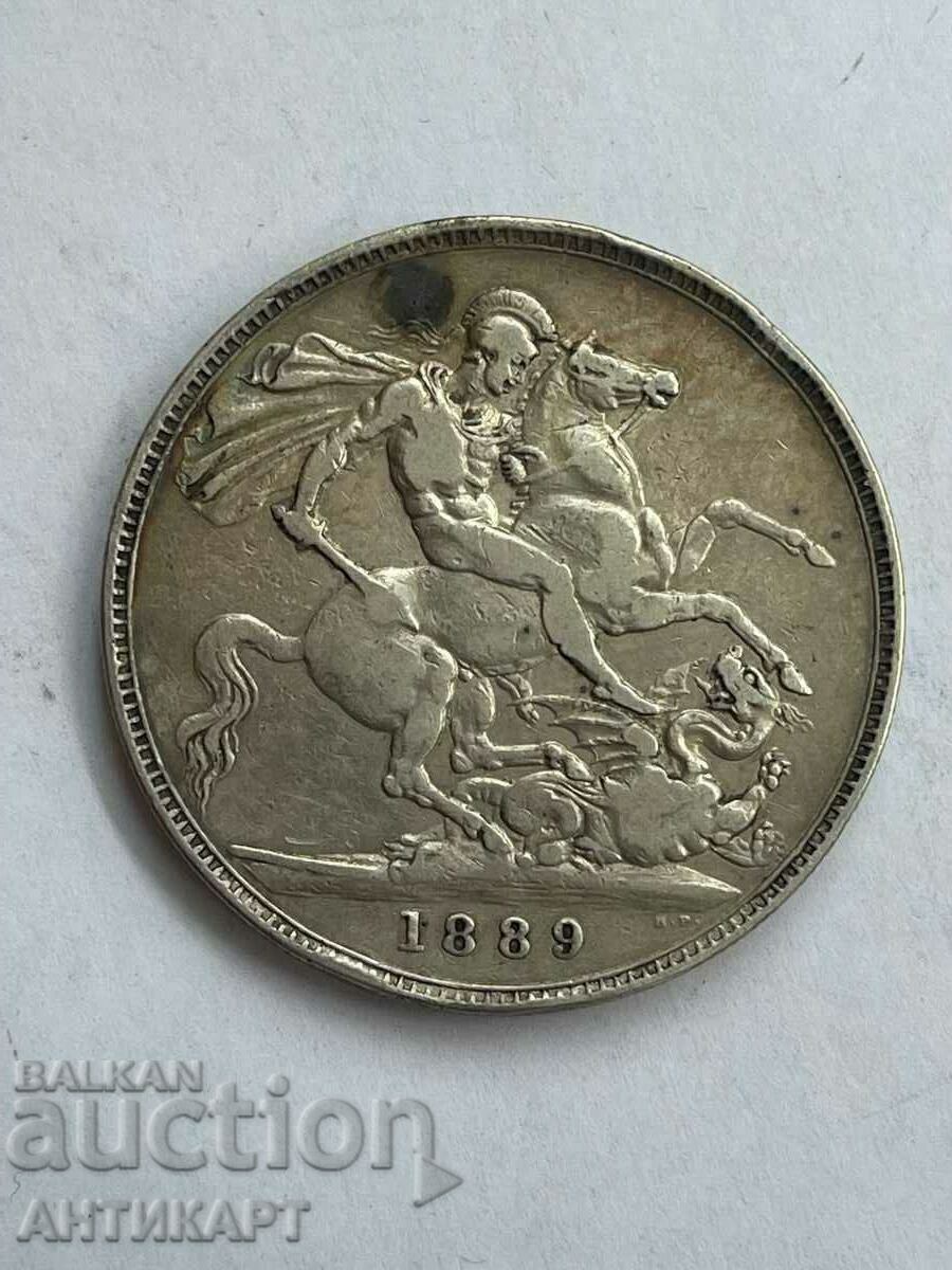 #2 Moneda de argint Anglia 1 coroană argint 1889