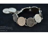 Coin bracelet, silver 28 g.