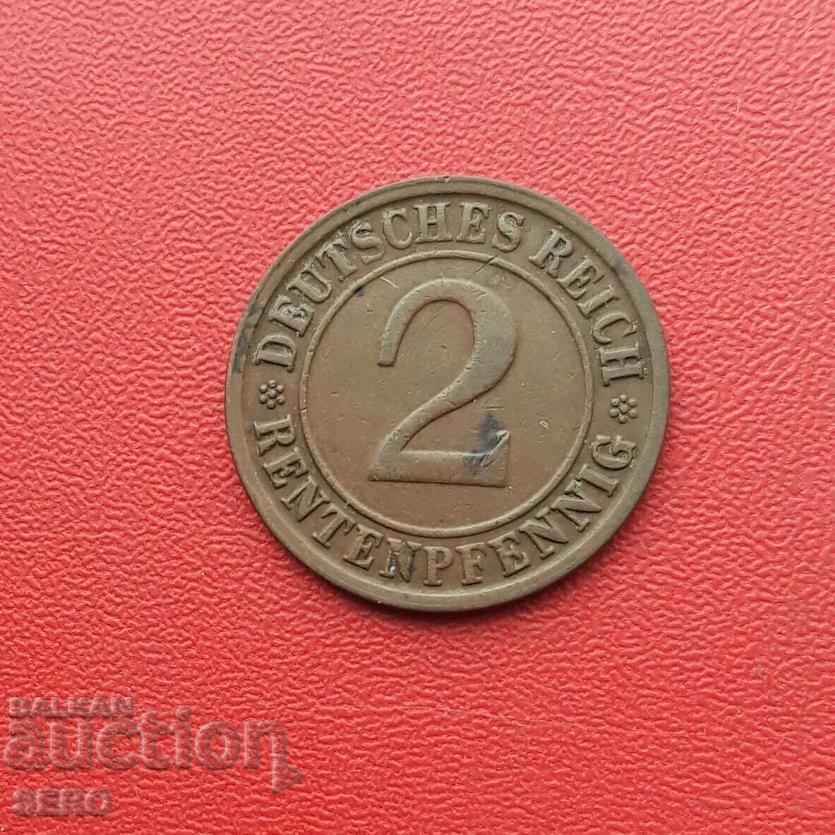 Γερμανία-2 pfennig 1923 D-Μόναχο-σπάνια χρονιά