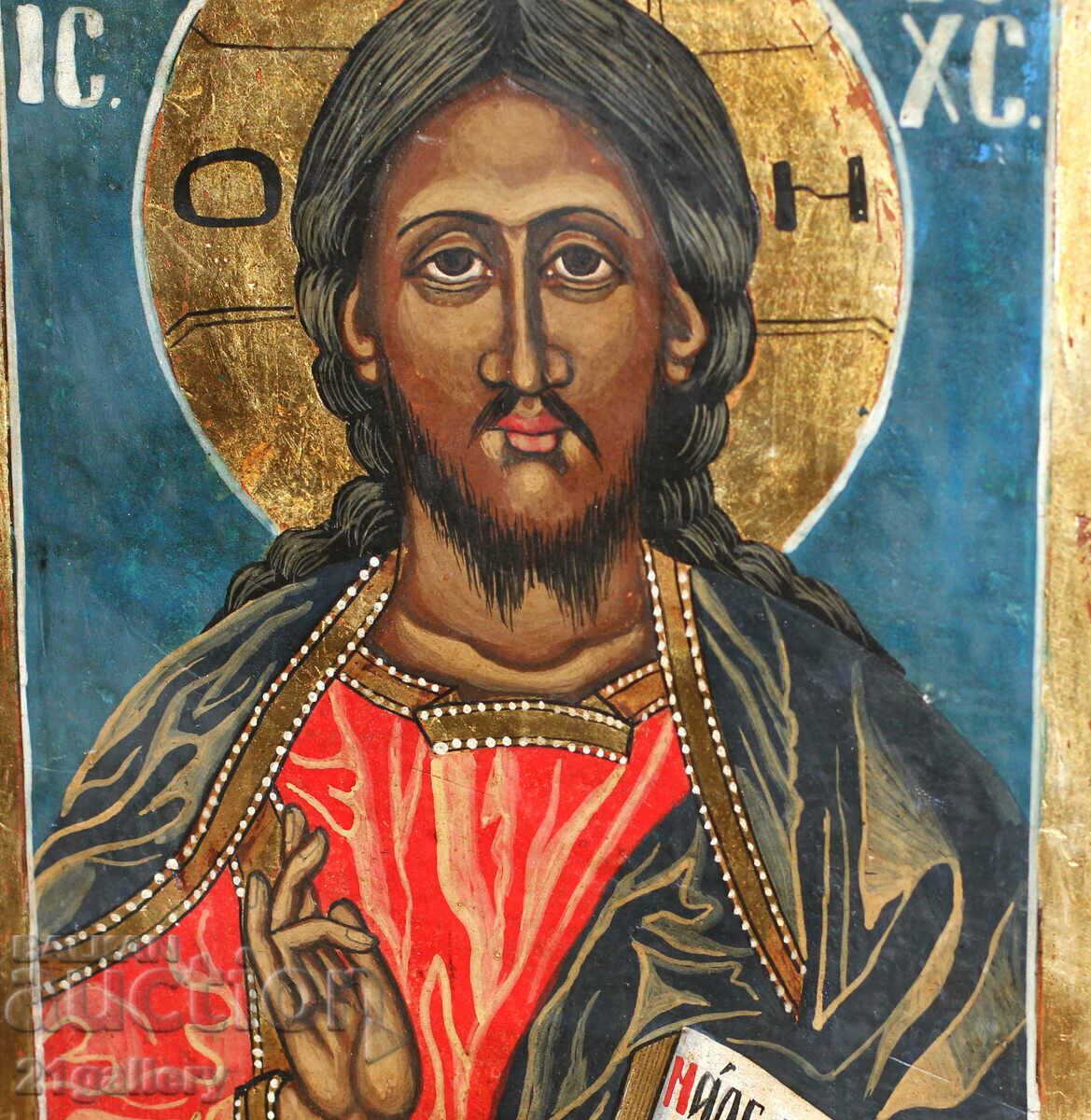 Modern icon, hand painted Jesus Christ Pantokrator - 5