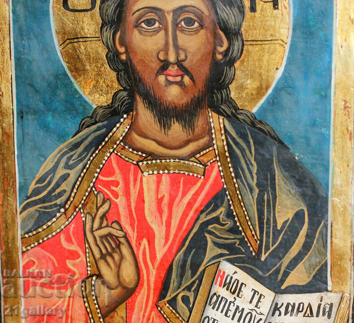 Modern icon, hand painted Jesus Christ Pantokrator - 6