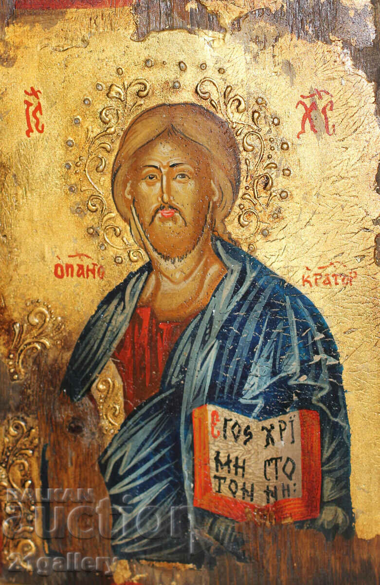 Modern icon, hand painted Jesus Christ Pantokrator with price 480.00 BGN | € 245.42 Modern icon, hand painted Jesus Christ Pantokrator with price 480.00 BGN | € 245.42