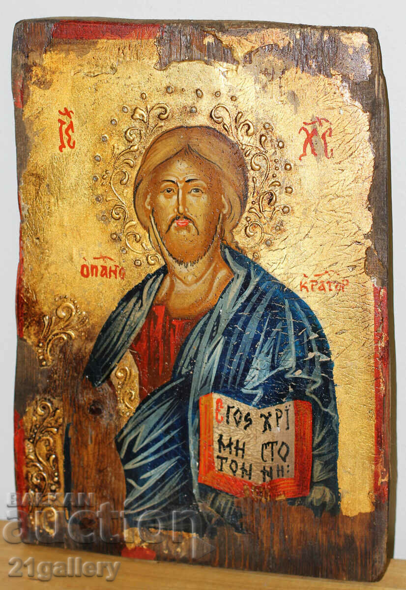 Auction Modern icon, hand painted Jesus Christ Pantokrator Auction Modern icon, hand painted Jesus Christ Pantokrator