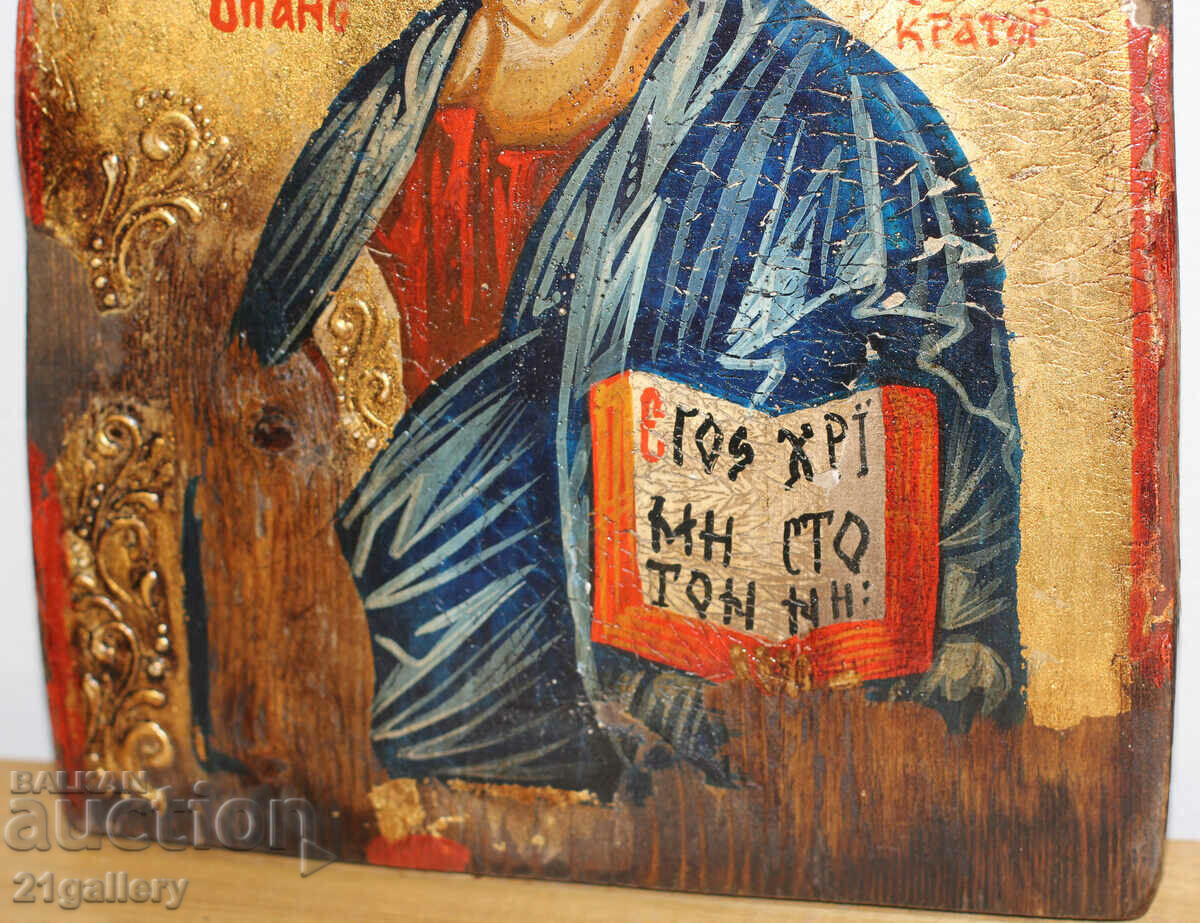 Modern icon, hand painted Jesus Christ Pantokrator - 6 Modern icon, hand painted Jesus Christ Pantokrator - 6