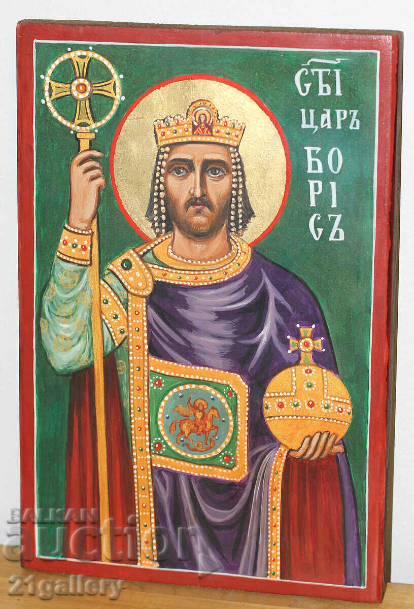 Auction  Modern icon, hand painted Saint Tsar Boris the Baptist