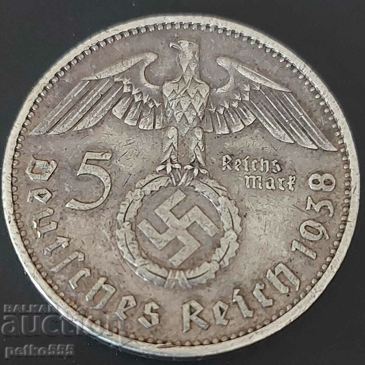 5 Reichsmark Γερμανία 1938 5 Reichsmark Γερμανία 1938