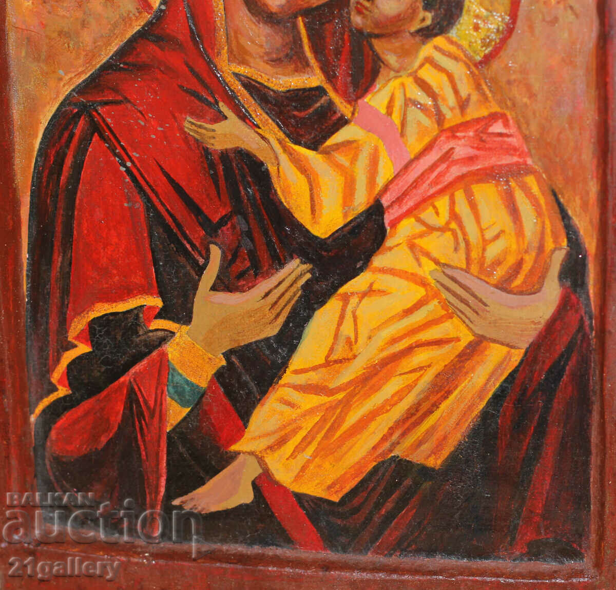 Hand-painted icon of the Holy Mother of God with the Eleusis Child - 6 Hand-painted icon of the Holy Mother of God with the Eleusis Child - 6