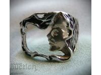 Artistic silver ring