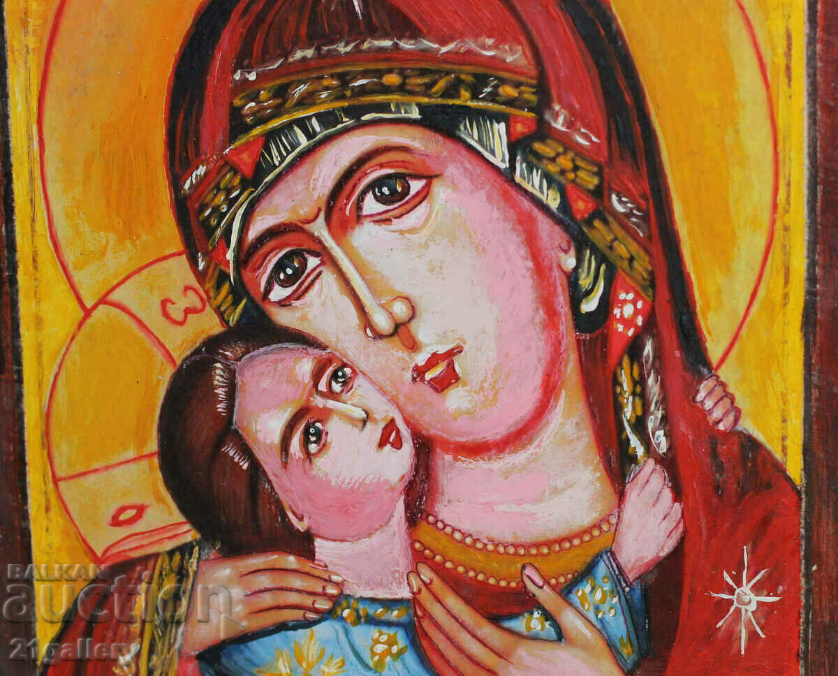 Modern painting religious theme Virgin and Child with price 250.00 BGN | € 127.82 Modern painting religious theme Virgin and Child with price 250.00 BGN | € 127.82