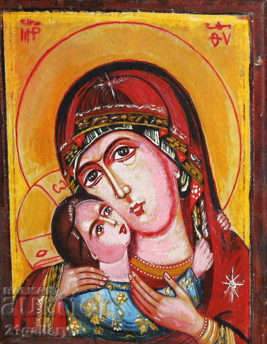 Modern painting religious theme Virgin and Child