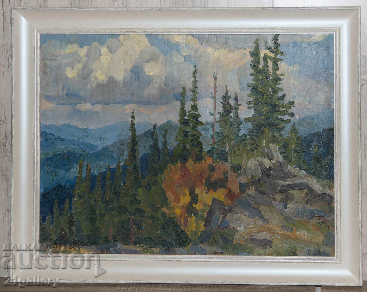 Boris Nikanorovich Popov (1909 - 2001) USSR, forest landscape with price 2400.00 BGN | € 1227.10 Boris Nikanorovich Popov (1909 - 2001) USSR, forest landscape with price 2400.00 BGN | € 1227.10