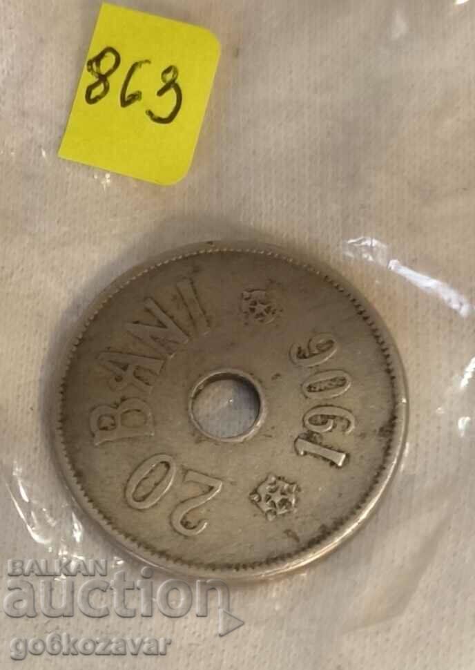 Auction  Romania 20 baths 1906