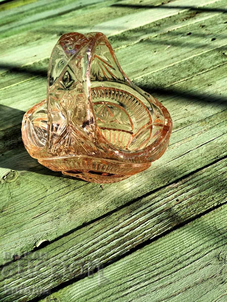 Crystal candy box in the shape of a basket