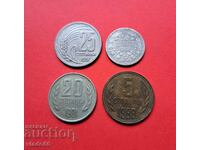 50 cents 1910, 5 cents 1988, 25 cents 1951, 20 st.1