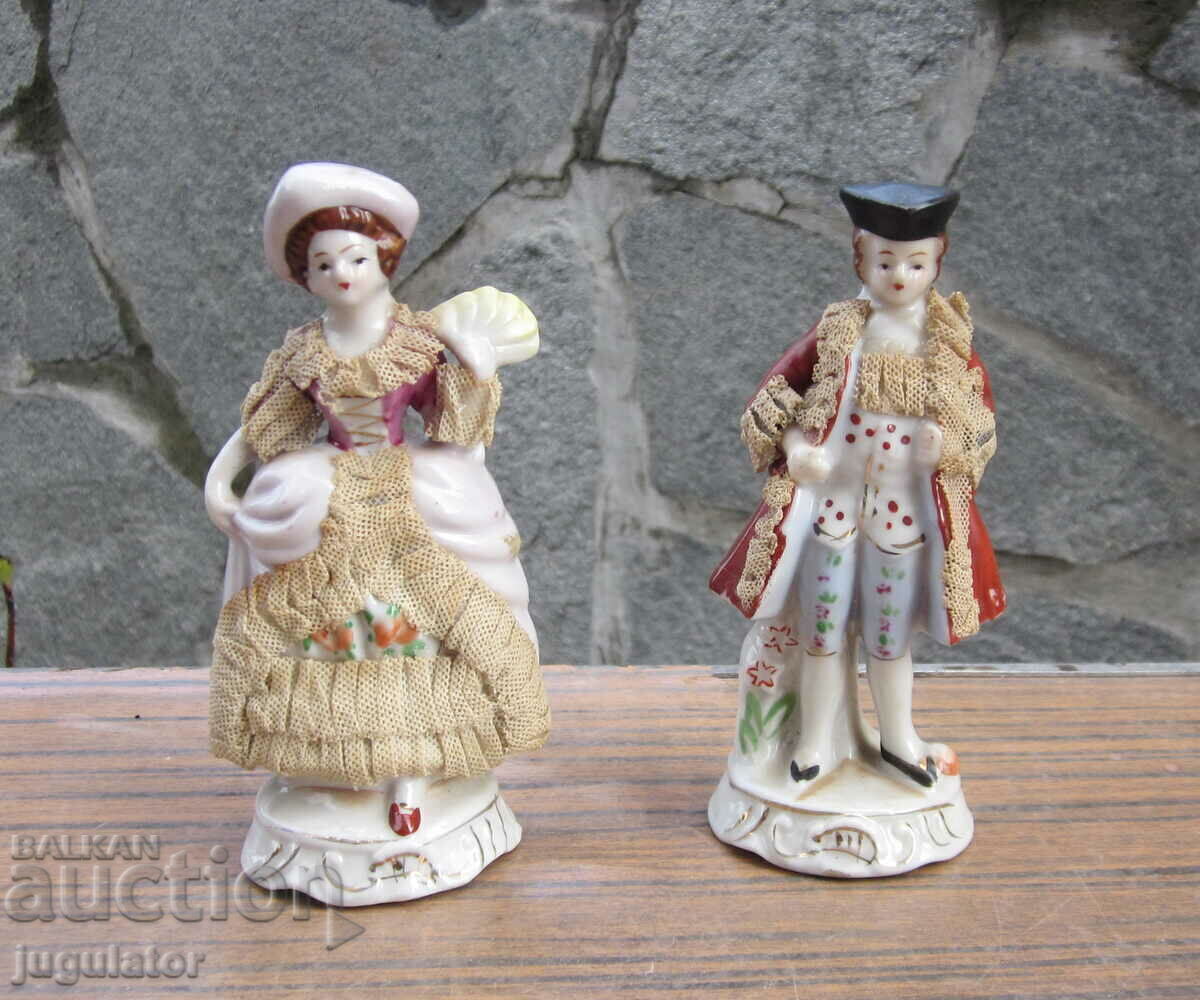 vintage porcelain figurines statuettes woman and man FOREIGN