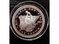 Silver 1 World Football Crown 1982 Isle of Man