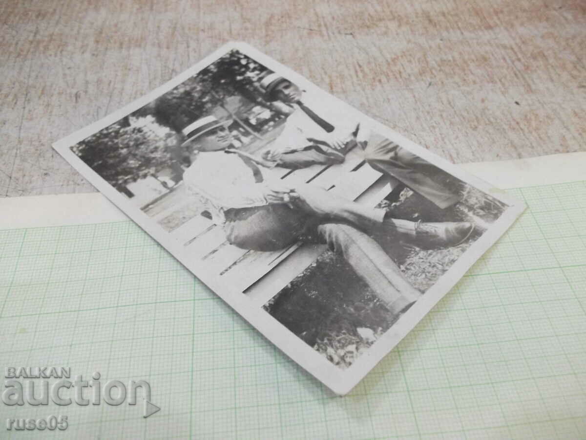 Auction Old photo of two men on a bench Auction Old photo of two men on a bench
