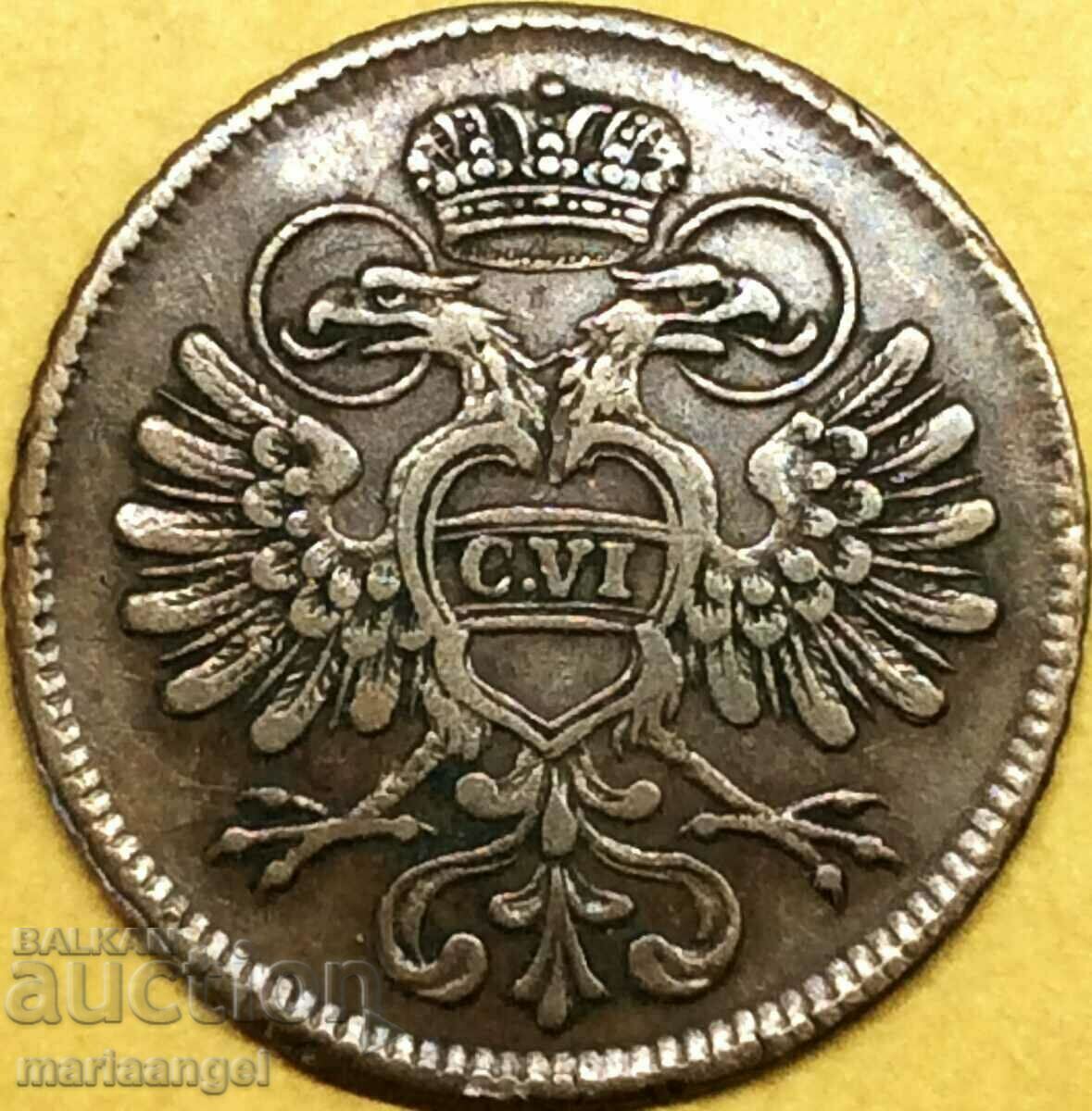 2 Kreuzers Karl VI Austria - mintage for Invalid House