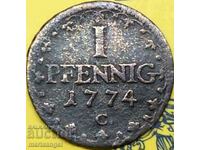 Saxony 1 pfennig 1774 Γερμανία Saxe-Albertine med