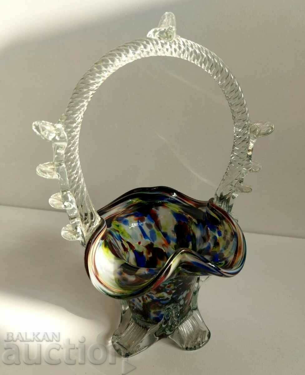 .SOC GLASS CANDY BASKET BASKET TYPE MURANO HEALTHY