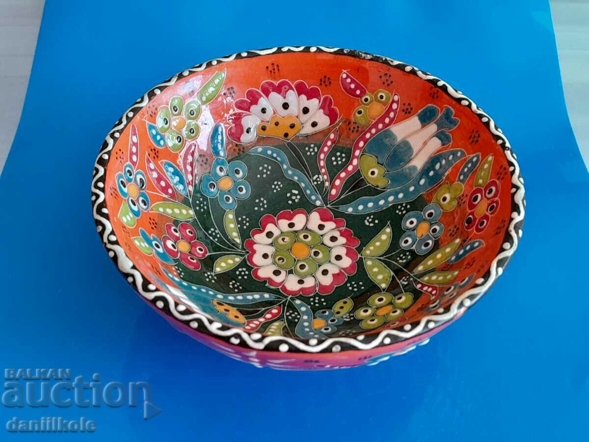 *$*Y*$* OLD PAINTED BOWL CERAMIC BULGARIA SUPER *$*Y*$*