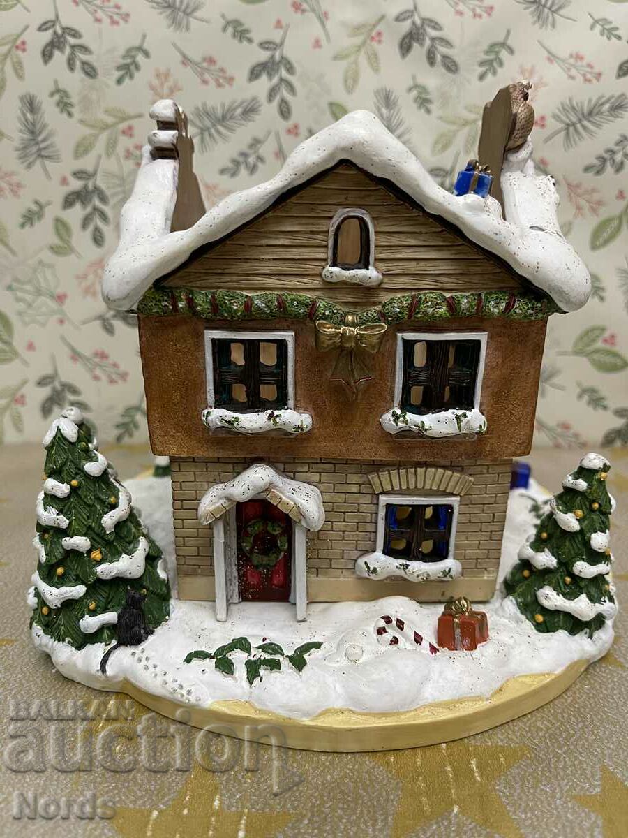 Christmas figurine Porcelain house candle holder