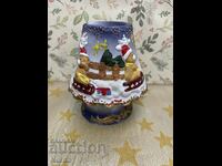 Christmas figurine Porcelain night lamp candle holder