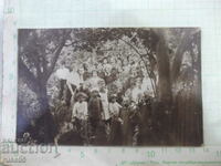 Old photo of young people in the garden